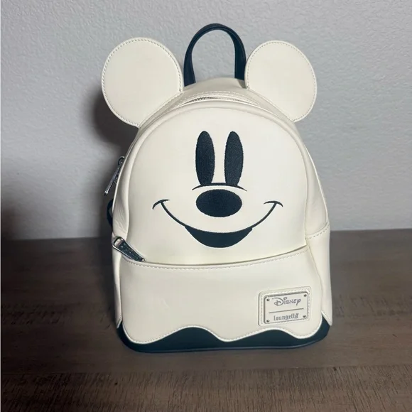 Loungefly Disney Ghost Mickey Mouse BOO! Halloween Mini Backpack Loungefly Disney Halloween Ghost Mickey Mouse Glow In The  main image 3